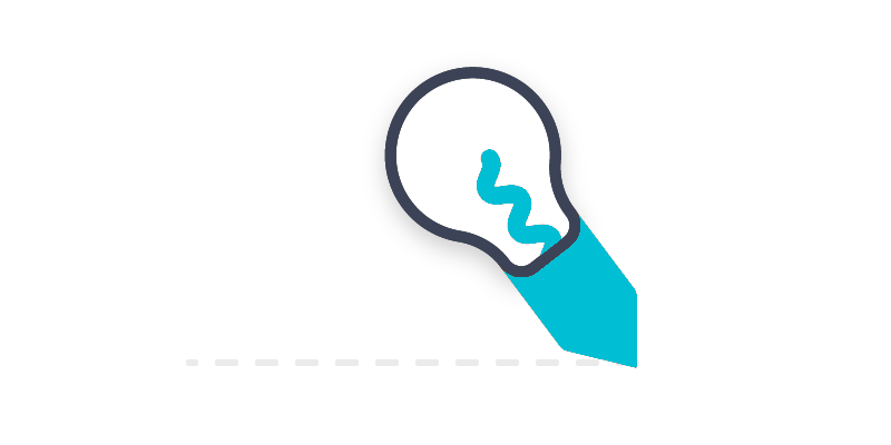 Illustration of a pen with a light bulb